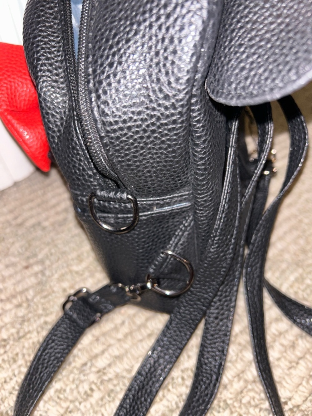 Kids Mini Backpack with Red Bow Accent - Black - Picture 11 of 11